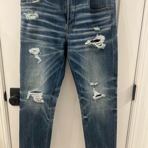 American Eagle Outfitters Distressed Dark Blue Skinny Jeans